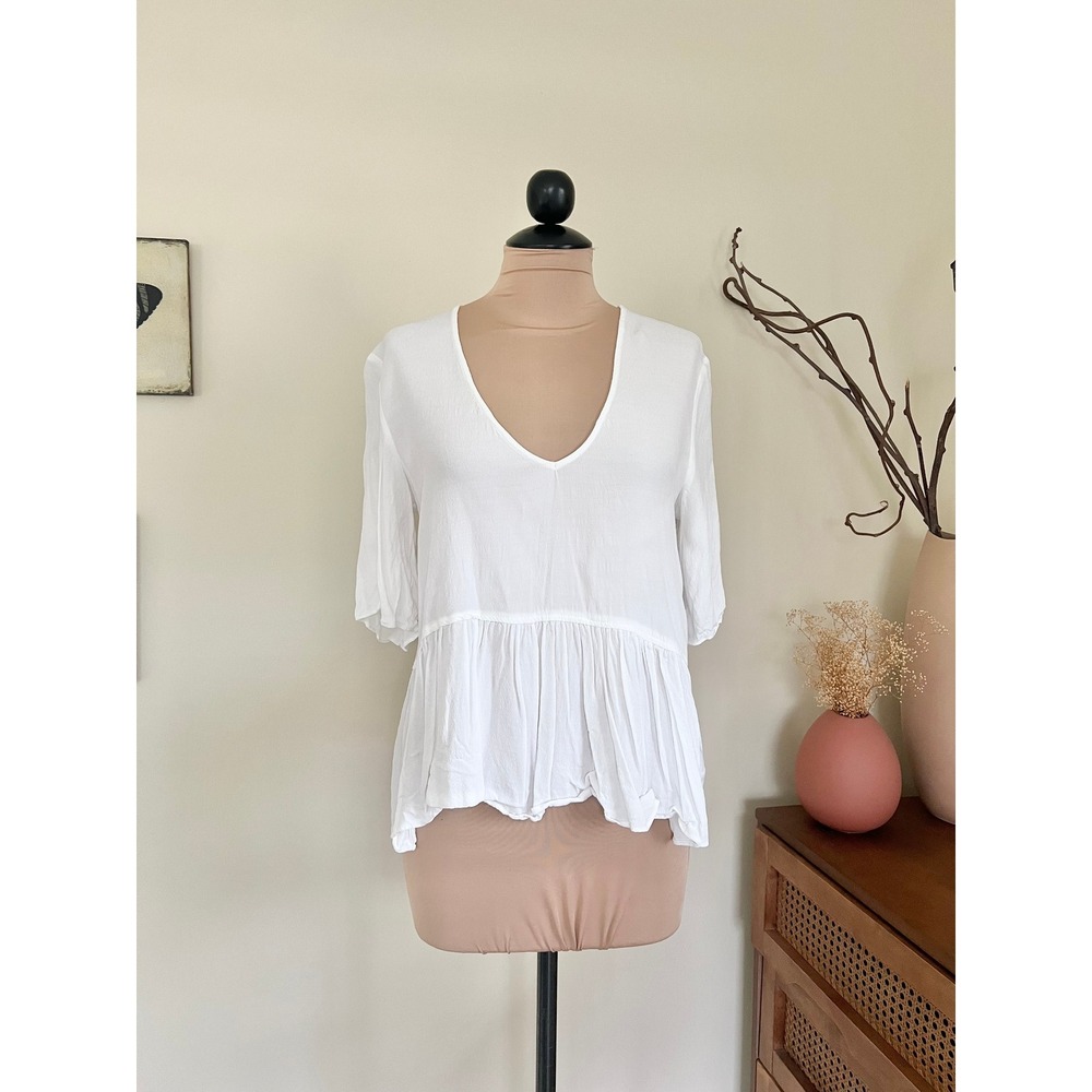 BP White Peplum‎ Blouse